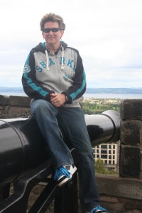 Atop cannon at Edinburgh Castle